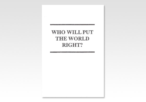 Who will put the World right GC 669