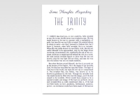 Some Thoughts regarding the Trinity