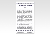 Timely Word, A